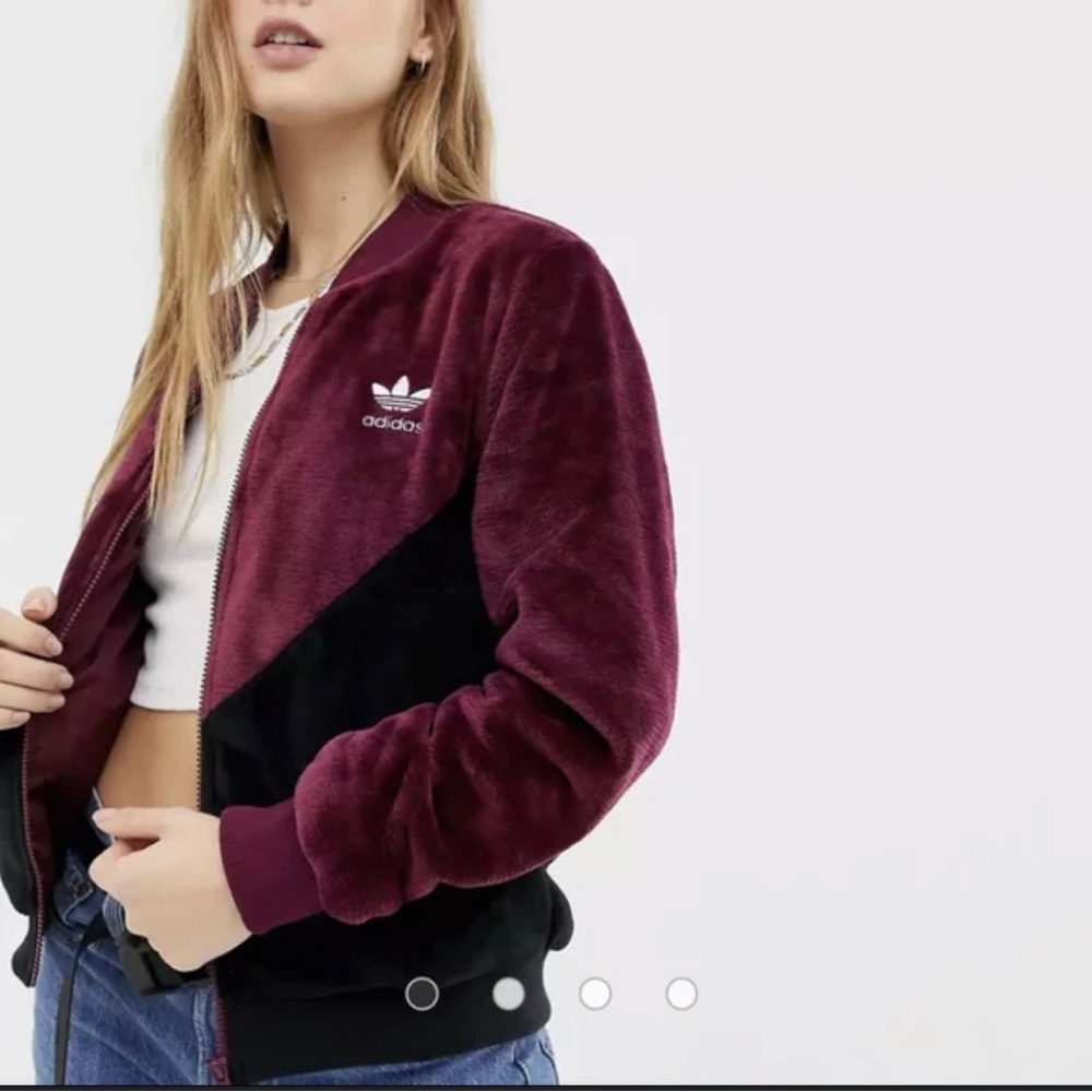 NWT Adidas Fleece Clrdo Track Top Jacket Coat 🌵small - Picture 5 of 6